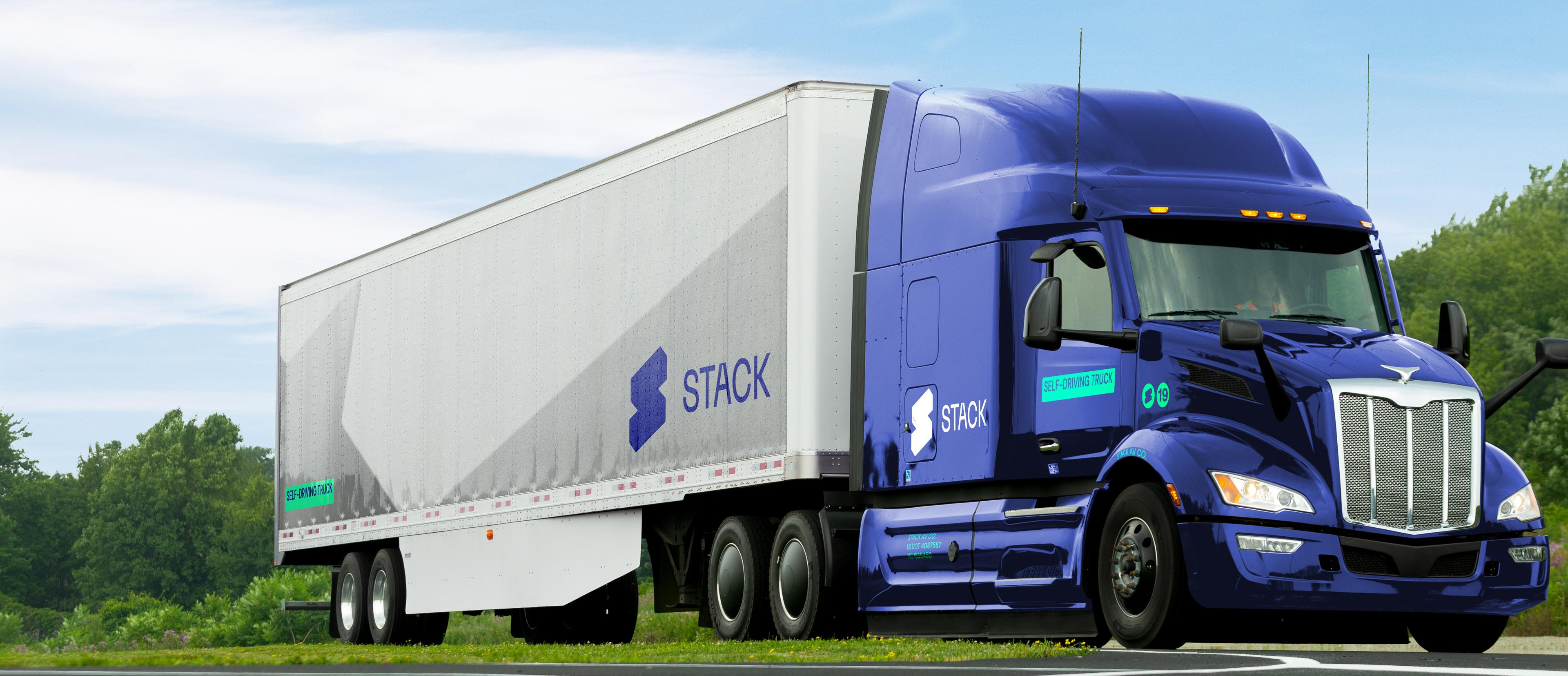A Stack AV truck on the move
